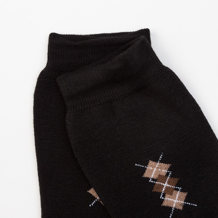 Носки мужские махровые, цвет чёрный, размер 29