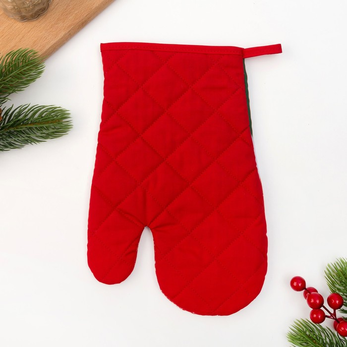 Варежка-прихватка "Доляна" Символ года 20х27см, 35% х/л, 65% п/э, ватин 250г/м2