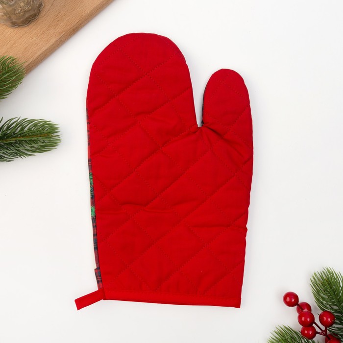 Варежка-прихватка "Доляна" Символ года С НГ 20х27см, 35% х/л, 65% п/э, ватин 250г/м2