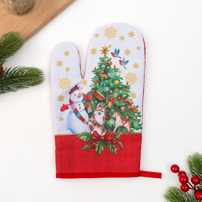 Варежка-прихватка "Доляна" Классика 20х27см, 35% х/л, 65% п/э, ватин 250г/м2