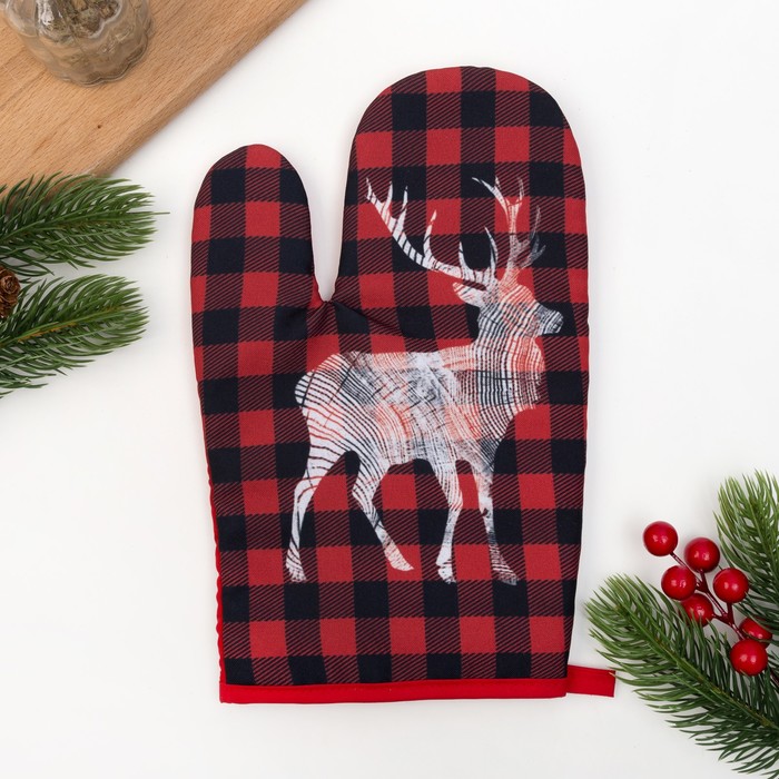 Кух.набор "Клетка" варежка 20х27см,прихватка17х17см,35% х/л,65% п/э,ватин 250г/м2