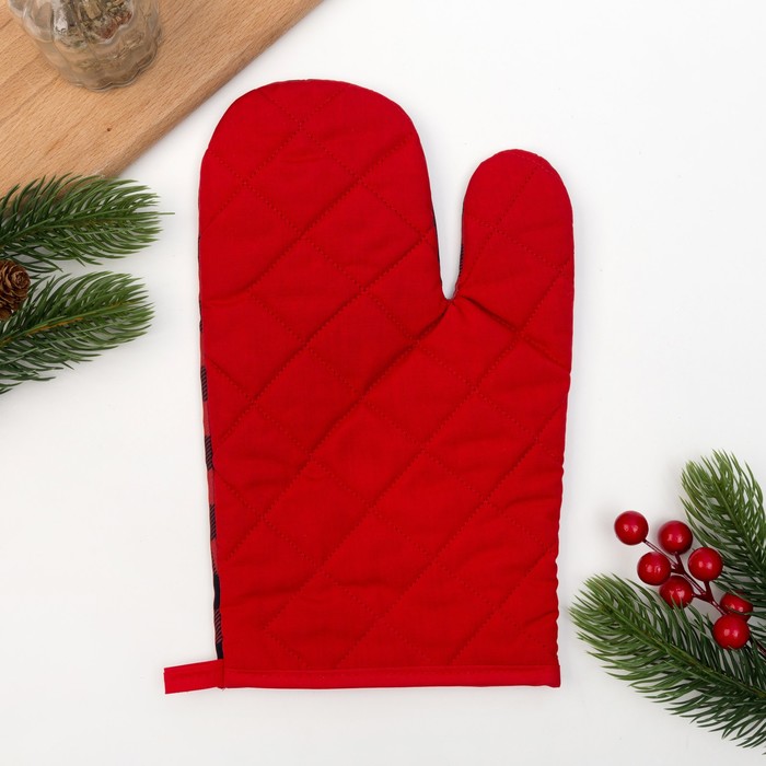 Кух.набор "Клетка" варежка 20х27см,прихватка17х17см,35% х/л,65% п/э,ватин 250г/м2