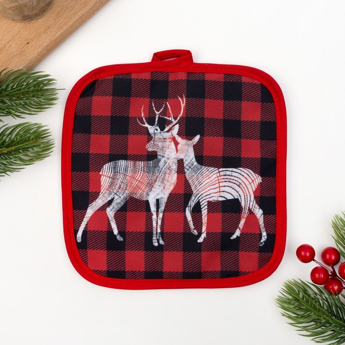 Кух.набор "Клетка" варежка 20х27см,прихватка17х17см,35% х/л,65% п/э,ватин 250г/м2