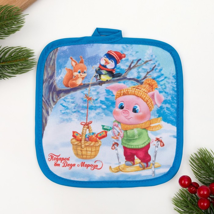 Прихватка "Доляна" Подарок 17х17см,35% х/л,65% п/э,ватин 250г/м2