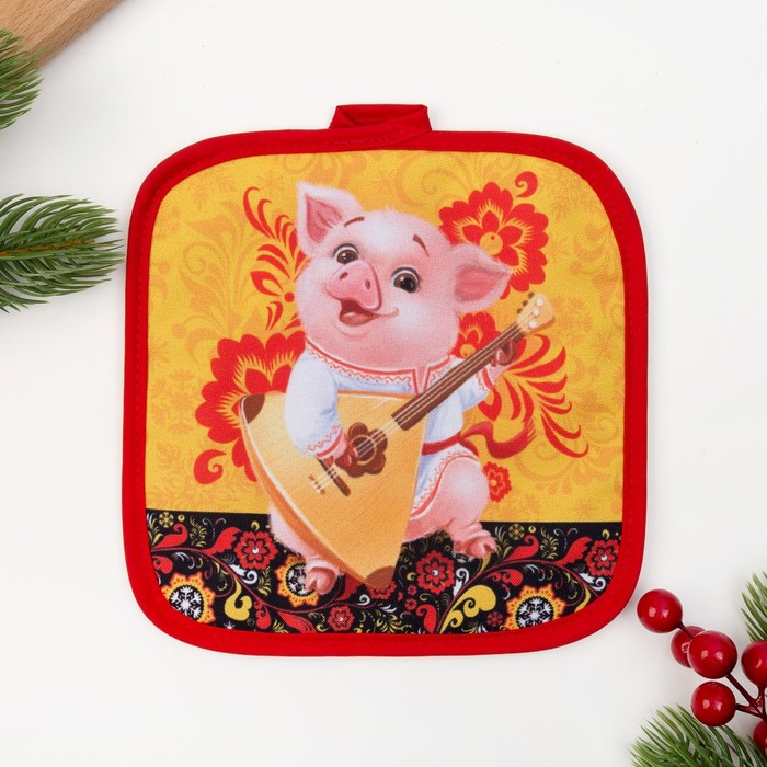 Прихватка "Доляна" Русские забавы 17х17см,35% х/л,65% п/э,ватин 250г/м2