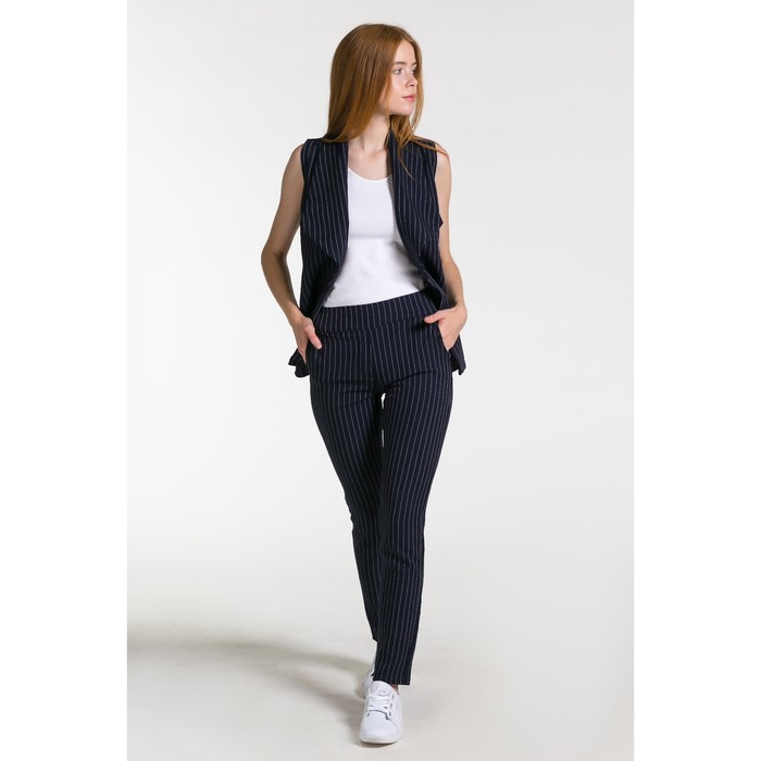 Костюм женский (жилет, брюки) 02 цвет т.синий, р-р 42