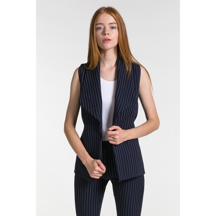 Костюм женский (жилет, брюки) 02 цвет т.синий, р-р 42