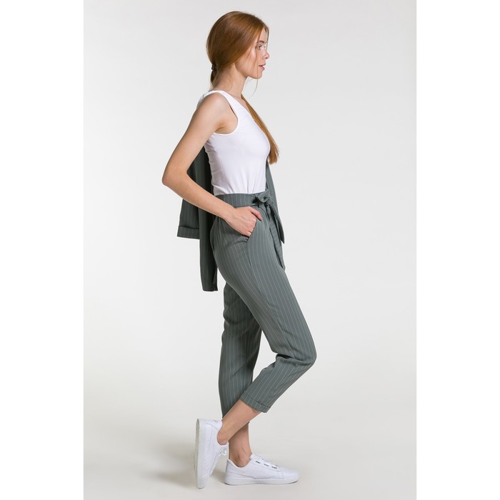 Костюм женский (пиджак, брюки) 07 цвет зелёный, р-р 44