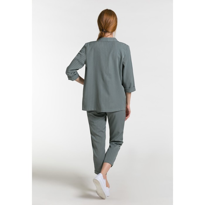 Костюм женский (пиджак, брюки) 07 цвет зелёный, р-р 46