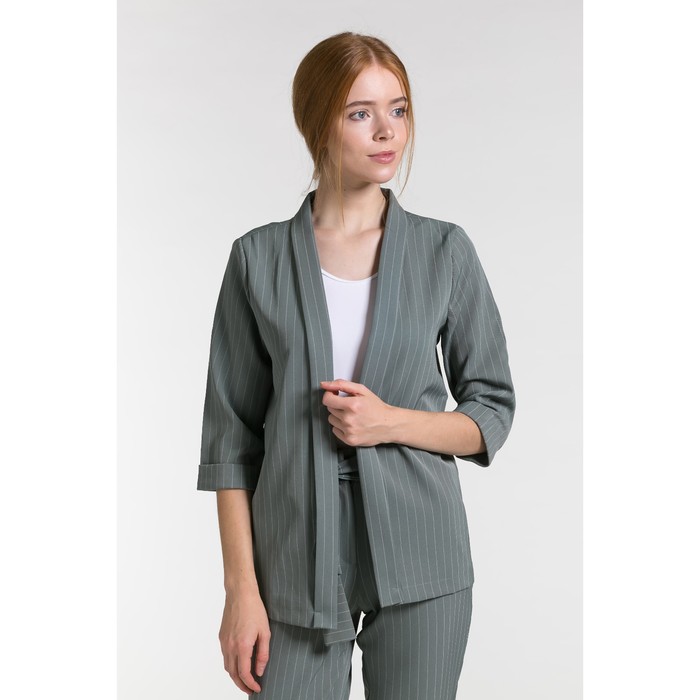 Костюм женский (пиджак, брюки) 07 цвет зелёный, р-р 48
