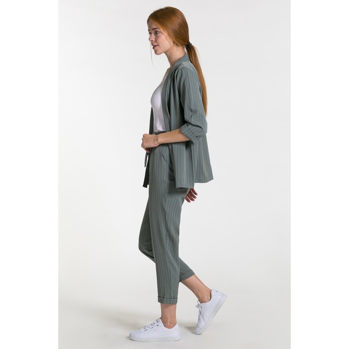 Костюм женский (пиджак, брюки) 07 цвет зелёный, р-р 48