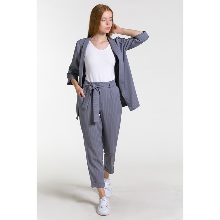 Костюм женский (пиджак, брюки) 07а цвет серый, р-р 42