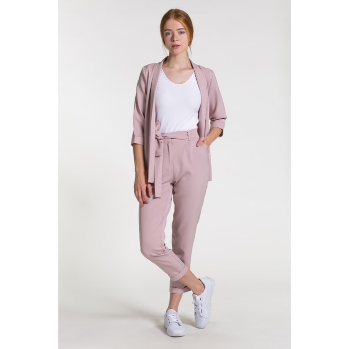 Костюм женский (пиджак, брюки) 07в цвет пудра, р-р 46