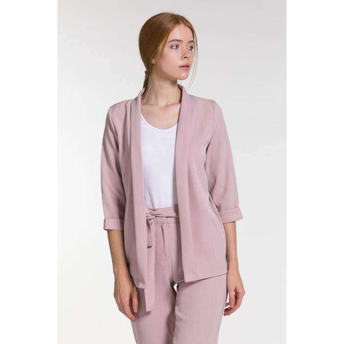 Костюм женский (пиджак, брюки) 07в цвет пудра, р-р 46
