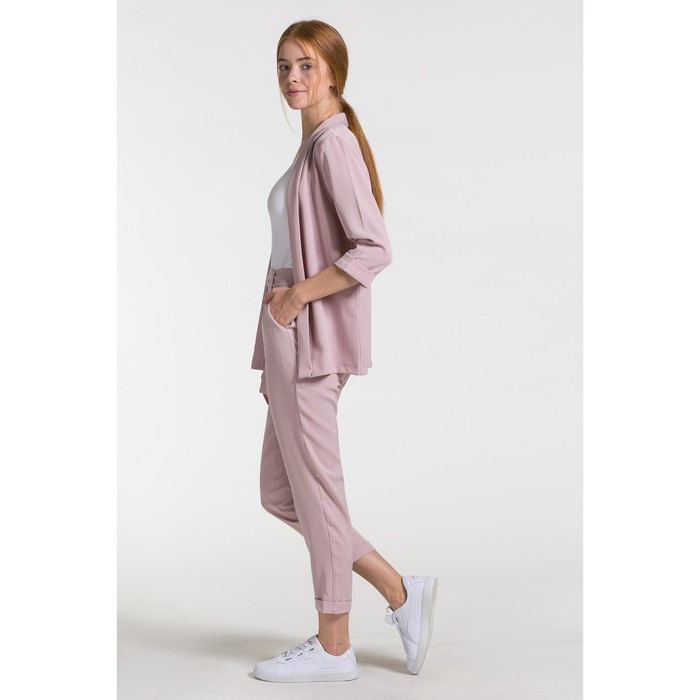 Костюм женский (пиджак, брюки) 07в цвет пудра, р-р 46