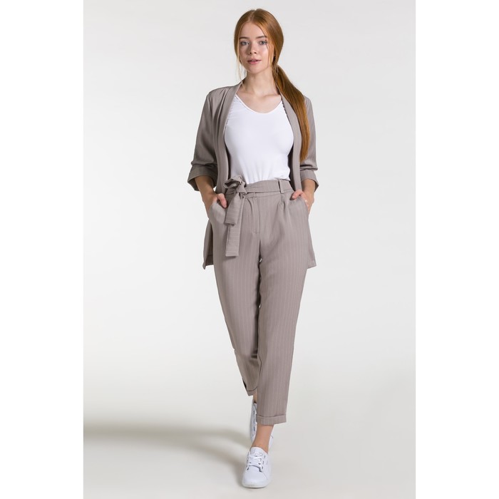 Костюм женский (пиджак, брюки) 200, цвет бежевый, р-р 42