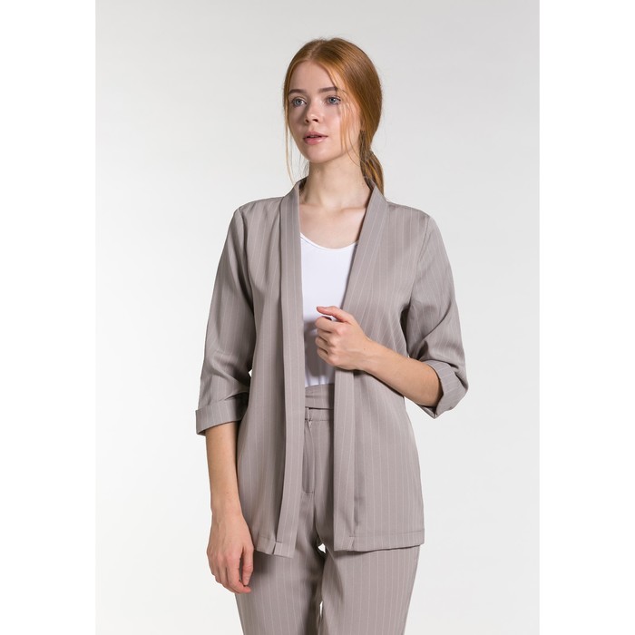 Костюм женский (пиджак, брюки) 200, цвет бежевый, р-р 42