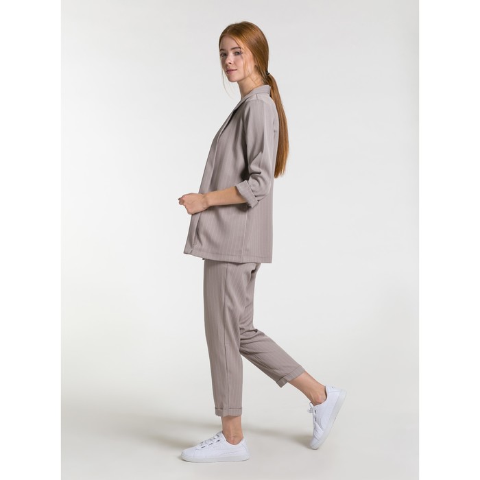 Костюм женский (пиджак, брюки) 200, цвет бежевый, р-р 42