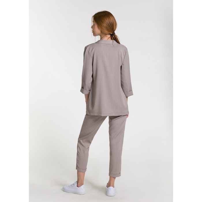 Костюм женский (пиджак, брюки) 200, цвет бежевый, р-р 42