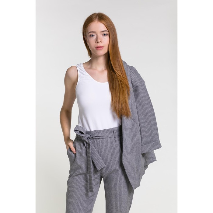 Костюм женский (пиджак, брюки) А-1 цвет серый, р-р 42