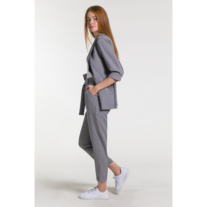 Костюм женский (пиджак, брюки) А-1 цвет серый, р-р 44