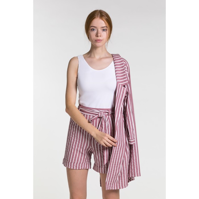 Костюм женский (пиджак, шорты) 08в цвет пудра, р-р 44