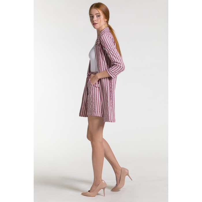 Костюм женский (пиджак, шорты) 08в цвет пудра, р-р 46