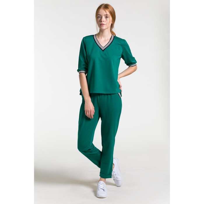 Костюм женский 100 цвет зелёный, р-р 44