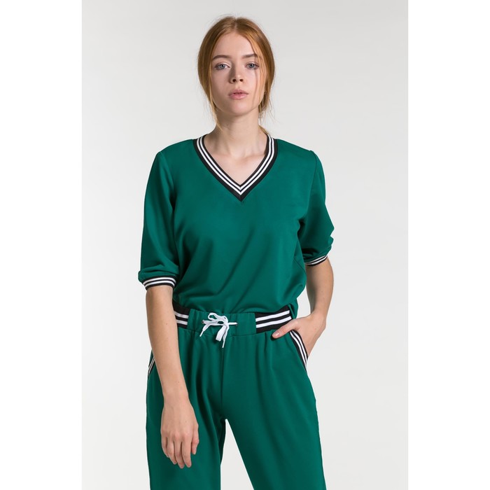 Костюм женский 100 цвет зелёный, р-р 46