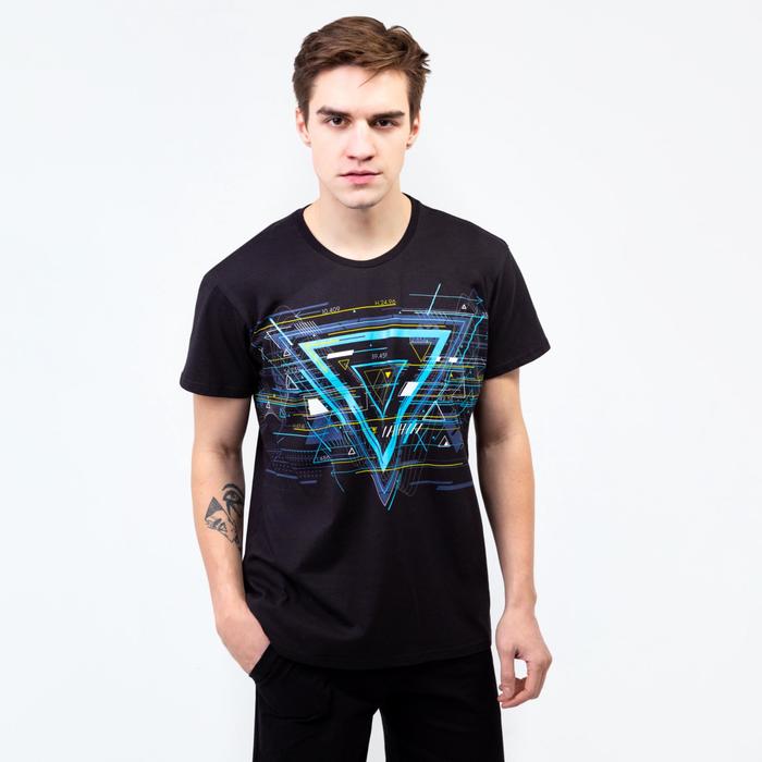 Футболка мужская Хакер цвет чёрный , р-р 56