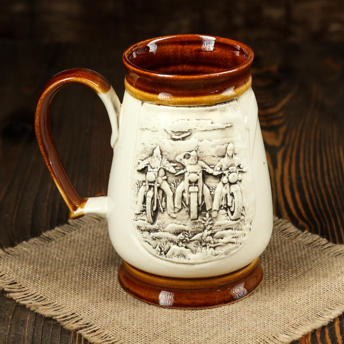 Бокал "Три богатыря на байке"