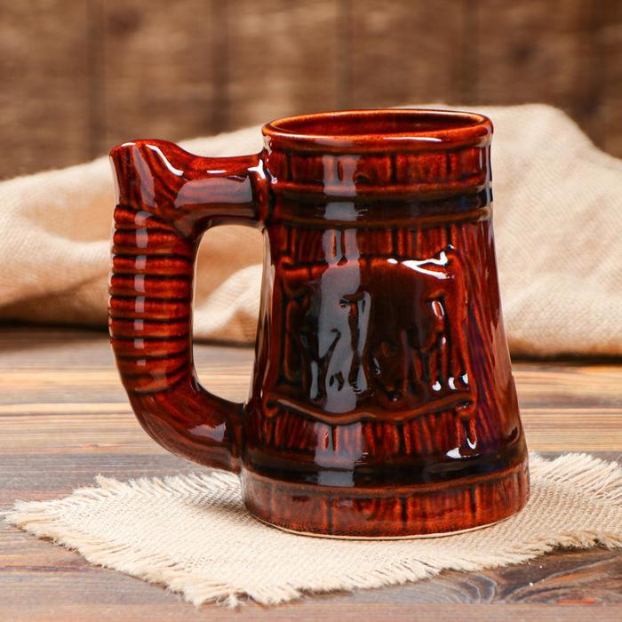 Кружка пивная "Будем" тёмная, 800 мл