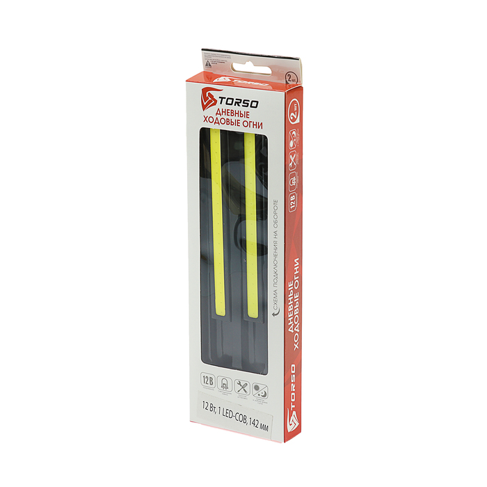 Дневные ходовые огни TORSO 1 LED-COB, 12 Вт, 2 шт, 142мм, металл, корпус черный