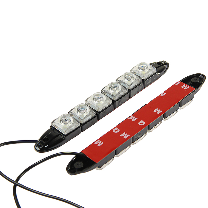 Дневные ходовые огни TORSO 6 LED, 12 Вт, 175 мм, гибкий пластиковый корпус, 2 шт, свет белый