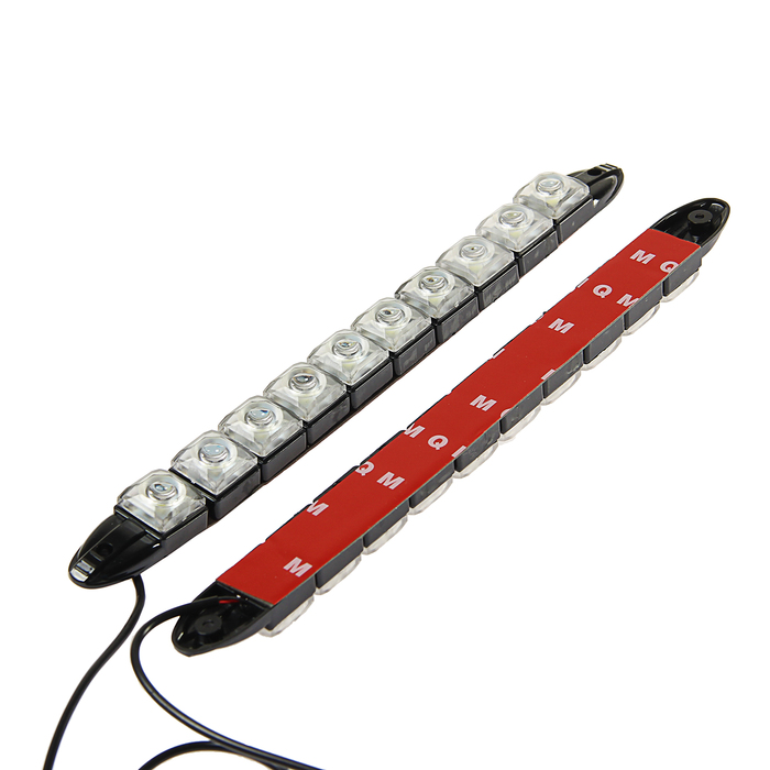 Дневные ходовые огни TORSO 9 LED, 20 Вт, 240 мм, гибкий пластиковый корпус, 2шт, свет белый