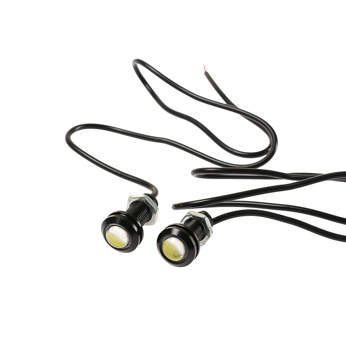 Дневные ходовые огни TORSO, 1 LED-COB, 2 Вт, 12 В, 2 шт, D=18 мм, металл, корпус черный