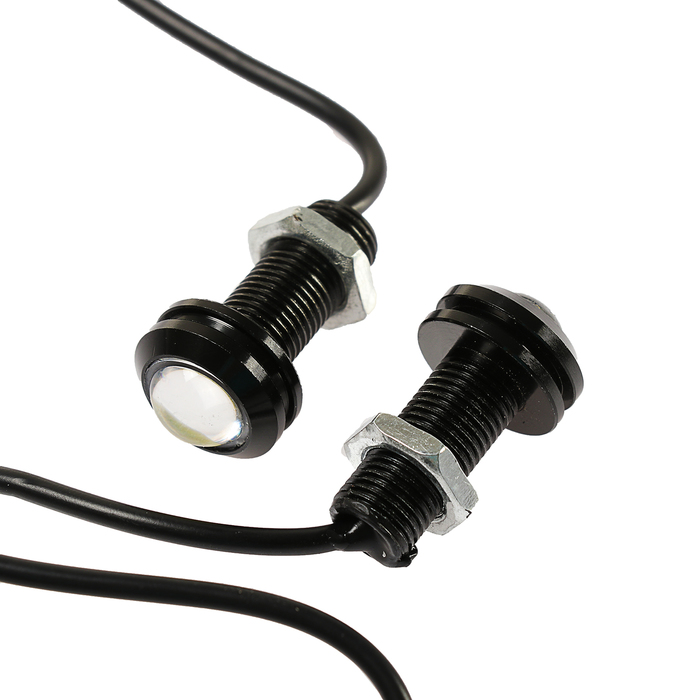 Дневные ходовые огни TORSO, 1 LED-COB, 2 Вт, 12 В, 2 шт, D=18 мм, металл, корпус черный