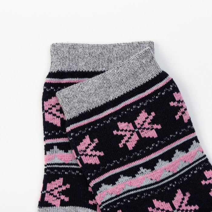 Носки женские тёплые GRAND: "Снежинки", размер 23