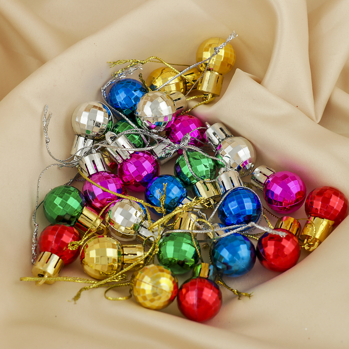 Набор шаров пластик 24 шт d-2 см "Дискотека" микс