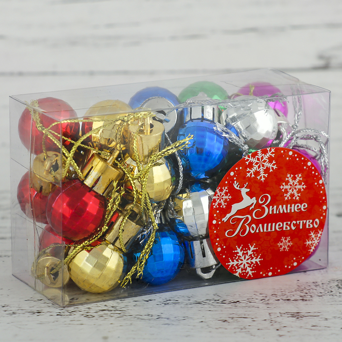 Набор шаров пластик 24 шт d-2 см "Дискотека" микс