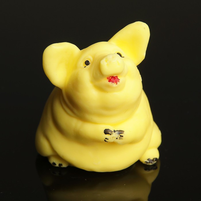 Мыло фигурное "Свинка сидит" жёлтая 80гр