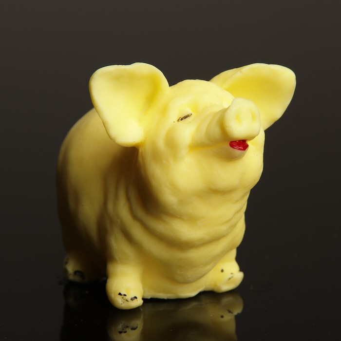 Мыло фигурное "Свинка стоит" жёлтая75гр