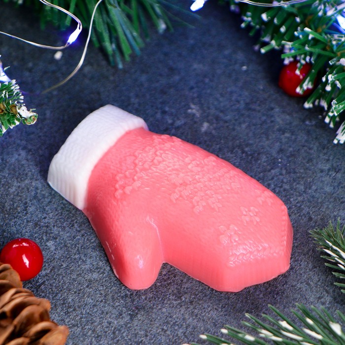 Мыло фигурное "Варежка" розовая 90гр