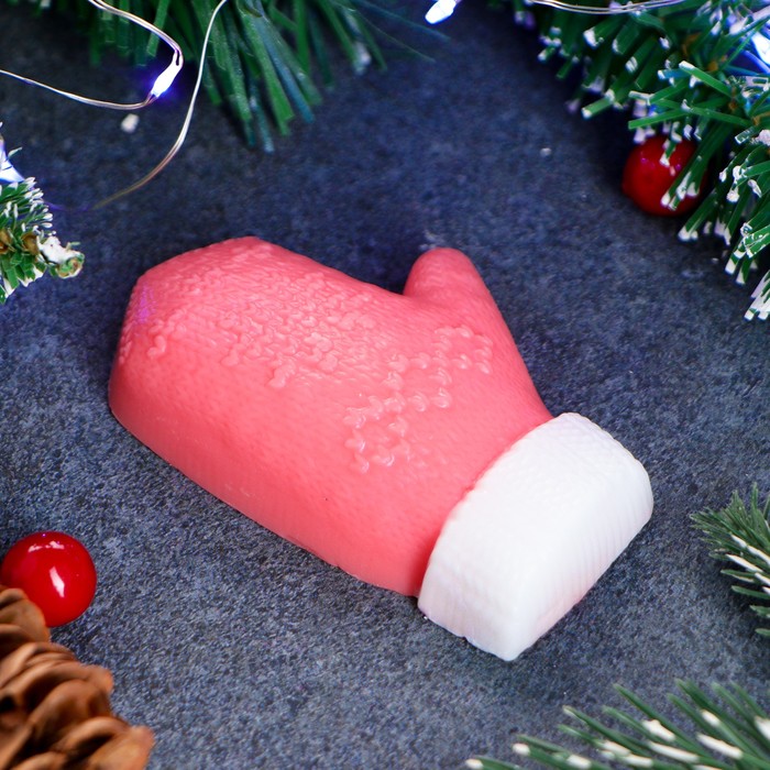 Мыло фигурное "Варежка" розовая 90гр