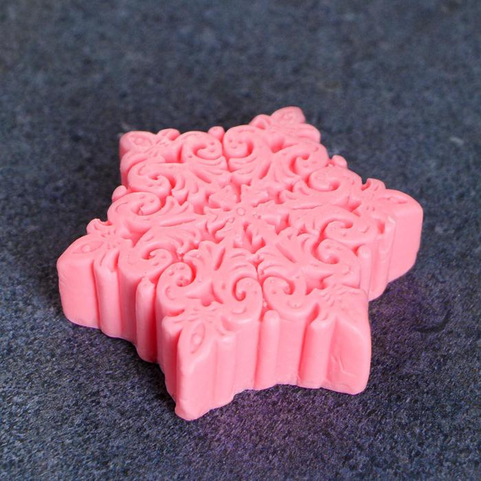 Мыло фигурное "Снежинка" розовая 80гр