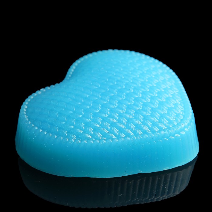 Мыло фигурное "Сердечко вязаное" синее 85гр