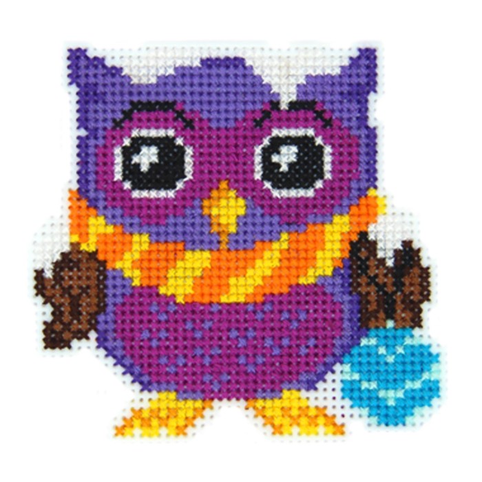 Вышивка крестиком Cross Art "Совушка в снегу", подвеска и магнит