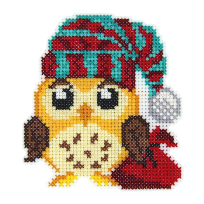 Вышивка крестиком Cross Art "Совушка с подарками", подвеска и магнит