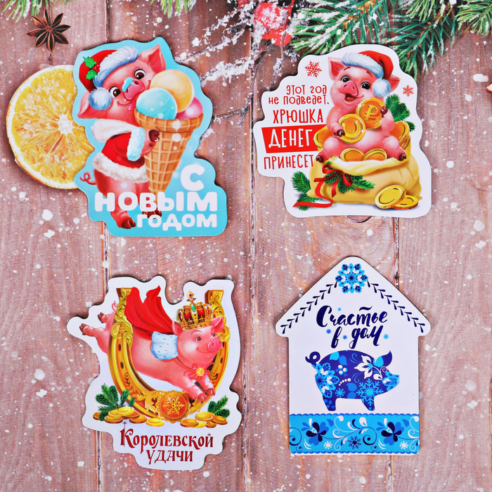 Магнит "С новым годом", МИКС