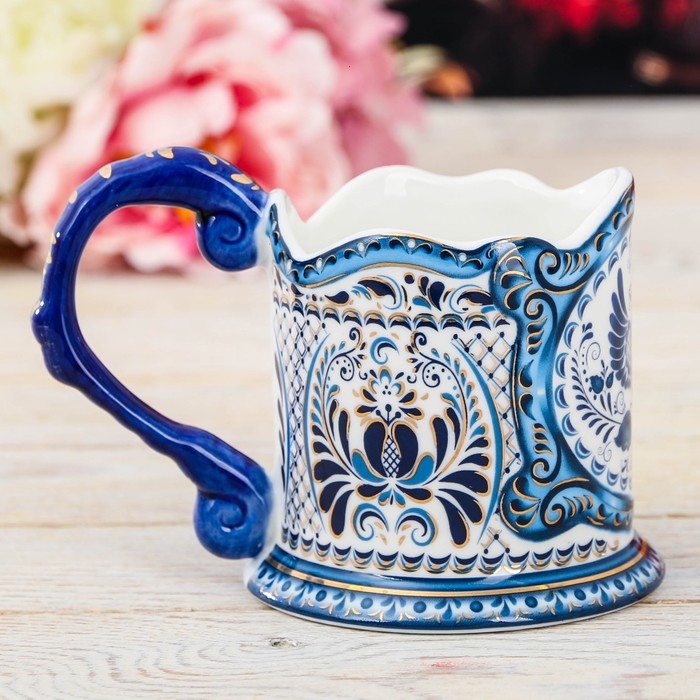 Подстаканник гжель "Жар - птица"